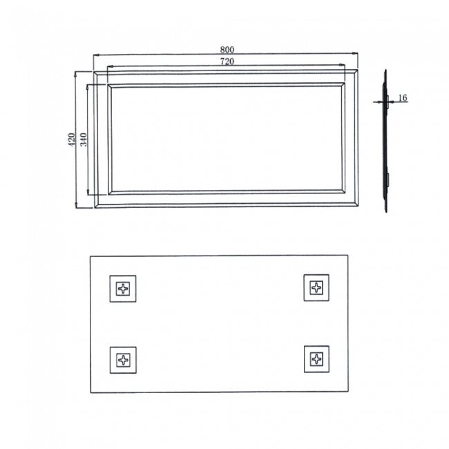 Prestige Bibury Bathroom Mirror 420mm H x 800mm W - Chrome