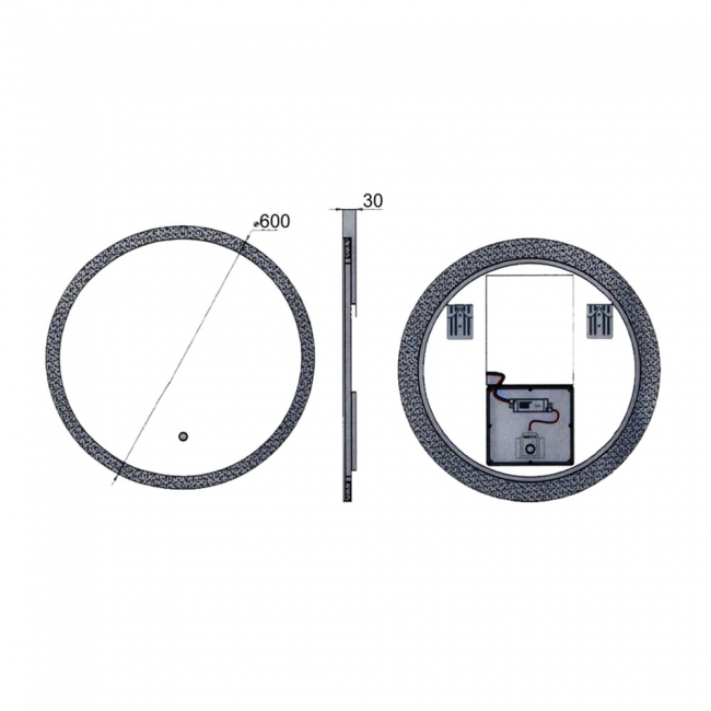 Prestige Burleigh Round LED Bathroom Mirror with Touch Sensor 600mm Diameter