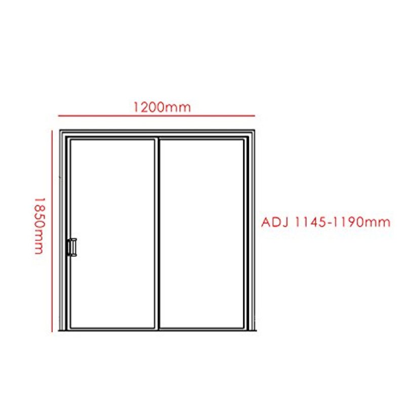 Prestige KV6 Sliding Shower Door 1200mm Wide - 6mm Glass