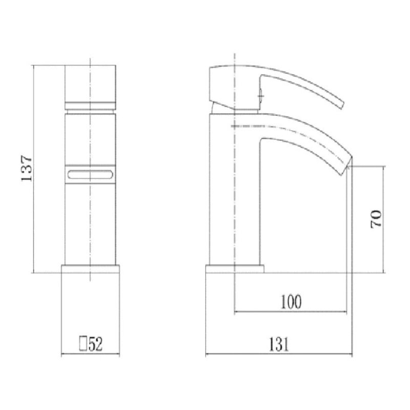 Prestige Fiuto Nero Basin Mixer Tap with Click Clack Waste - Black