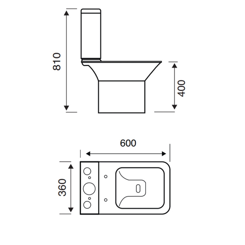 Prestige Form Close Coupled Short Projection Rimless Toilet with Push Button Cistern - Soft Close Seat