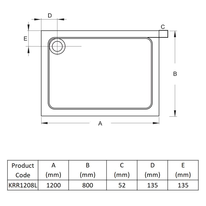Prestige Foundation Stone Resin Rectangular Shower Tray 1200mm x 800mm