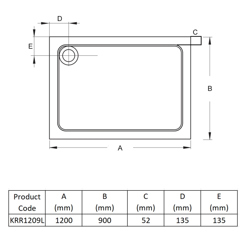 Prestige Foundation Stone Resin Rectangular Shower Tray 1200mm x 900mm