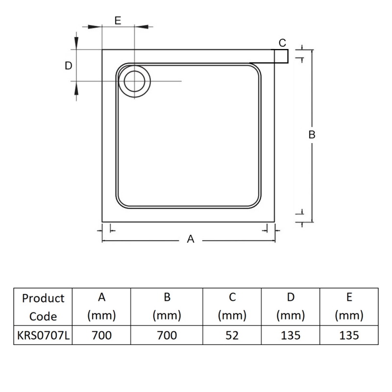 Prestige Foundation Stone Resin Square Shower Tray 700mm x 700mm