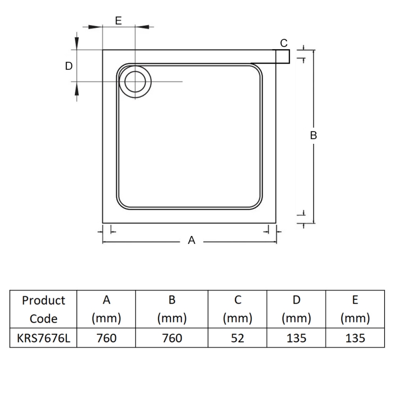 Prestige Foundation Stone Resin Square Shower Tray 760mm x 760mm