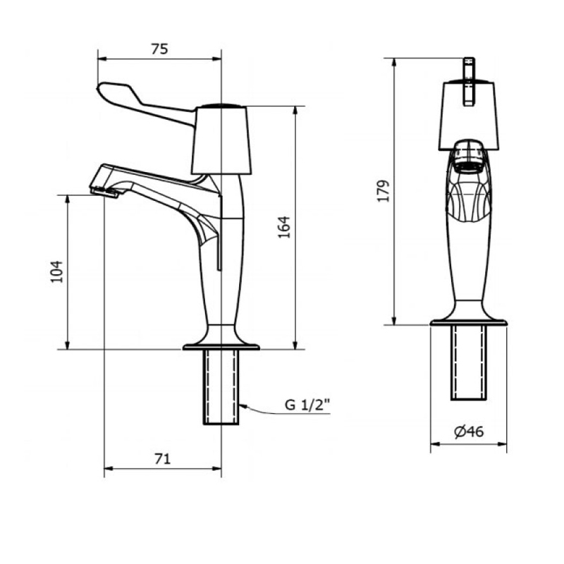 Prestige Leva Sink Taps (Pair) TAP172LE Deck Mounted Chrome