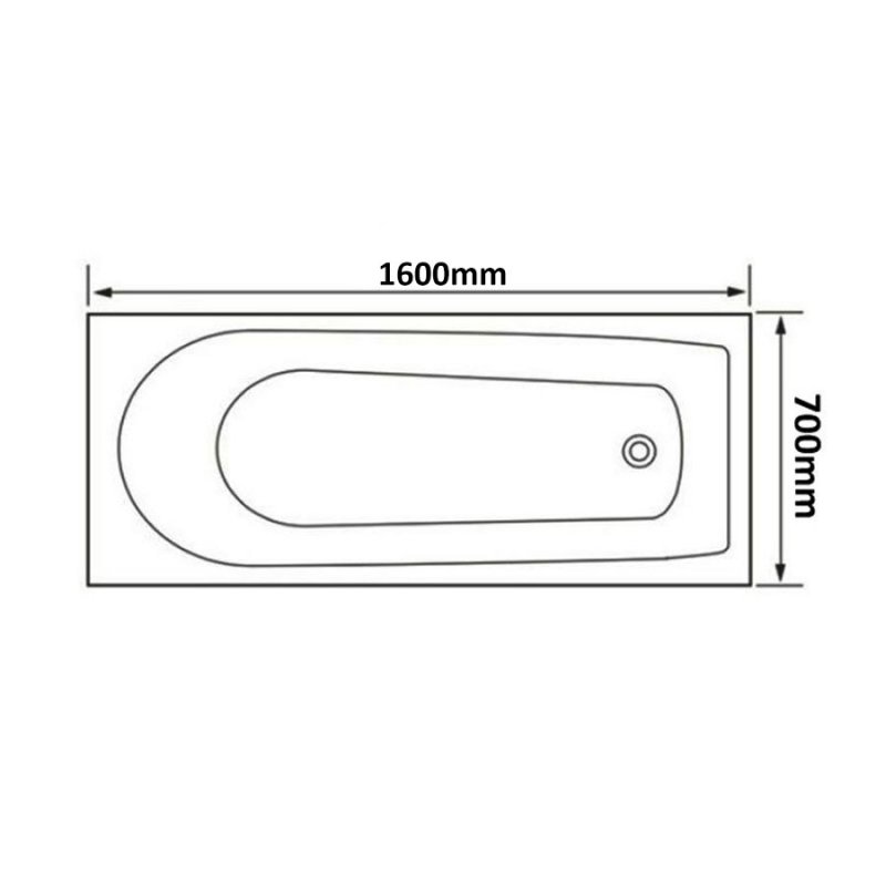 Prestige Milton Rectangular Bath BAT1670MIL 1600mm x 700mm Acrylic