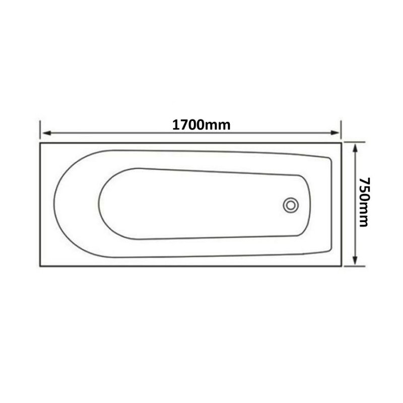 Prestige Milton Rectangular Bath BAT1775MIL 1700mm x 750mm Acrylic