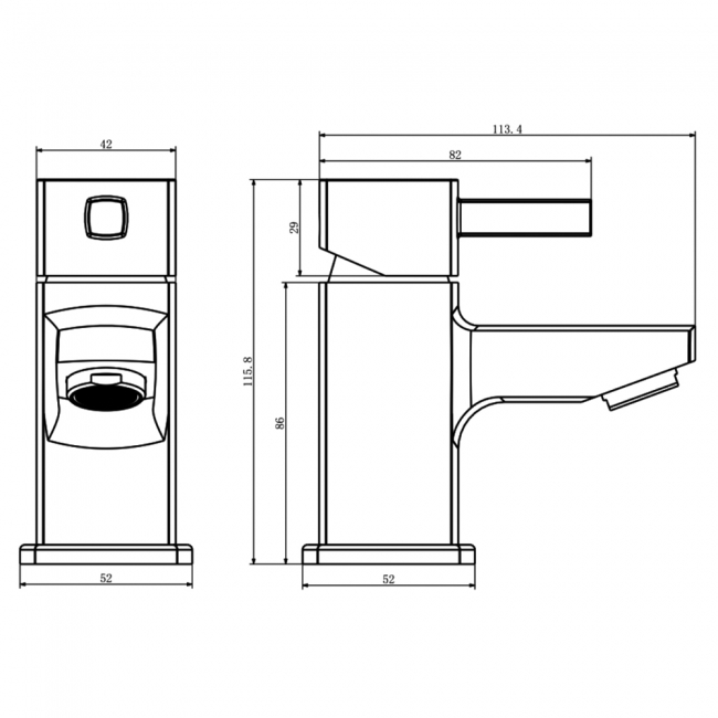 Prestige Mode Mini Mono Basin Mixer Tap with Click Waste - Chrome