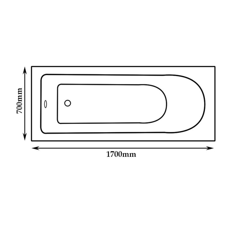 Prestige New Rectangular Bath BAT260NL 1700mm x 700mm Acrylic