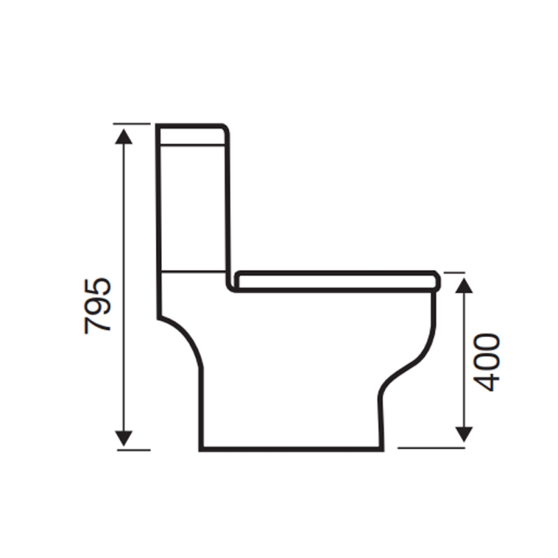 Prestige Options 600 Open Back Close Coupled Rimless Toilet with Push Button Cistern - Soft Close Seat