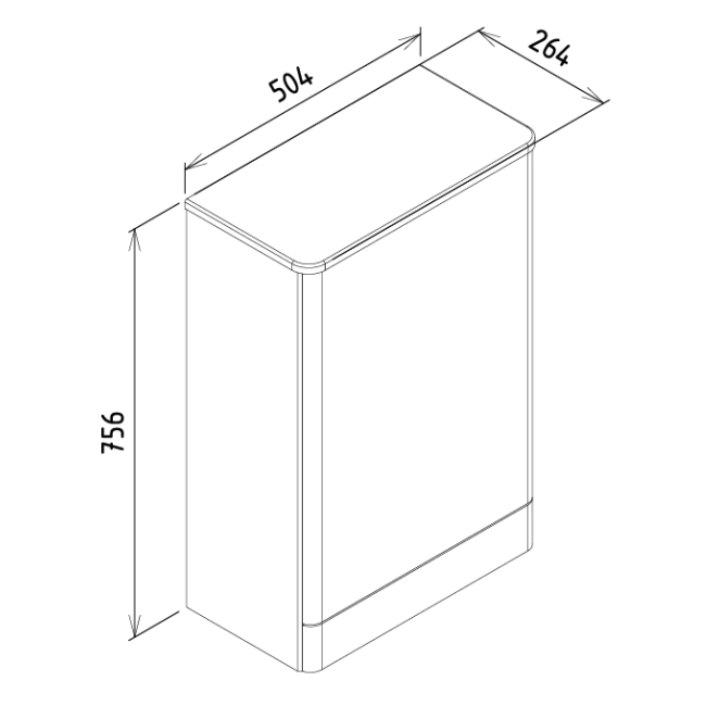 Prestige Options Back to Wall WC Unit 495mm Wide - White
