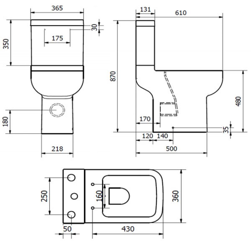 Prestige Options 600 Toilet POT089OP+POT600SE+POT082OP Close