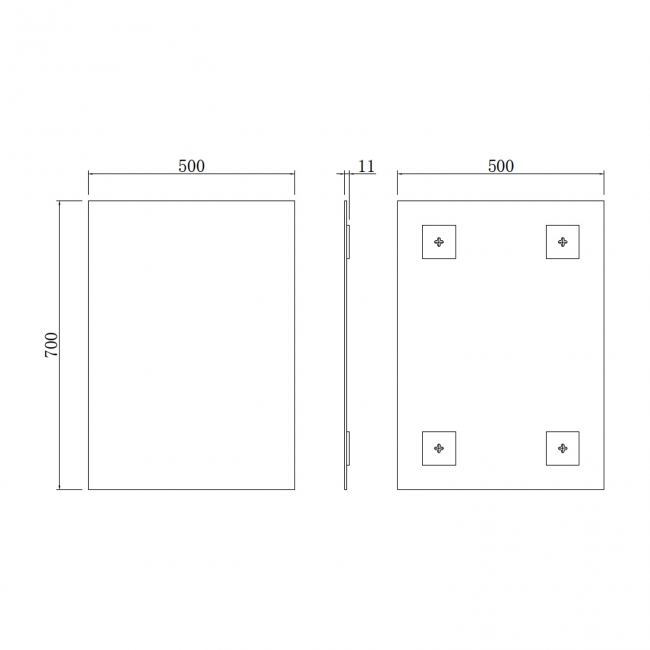 Prestige Piazza Rectangular Bathroom Mirror 700mm H x 500mm W