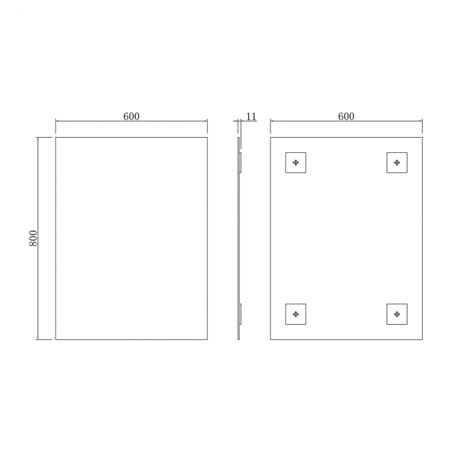 Prestige Piazza Rectangular Bathroom Mirror 800mm H x 600mm W