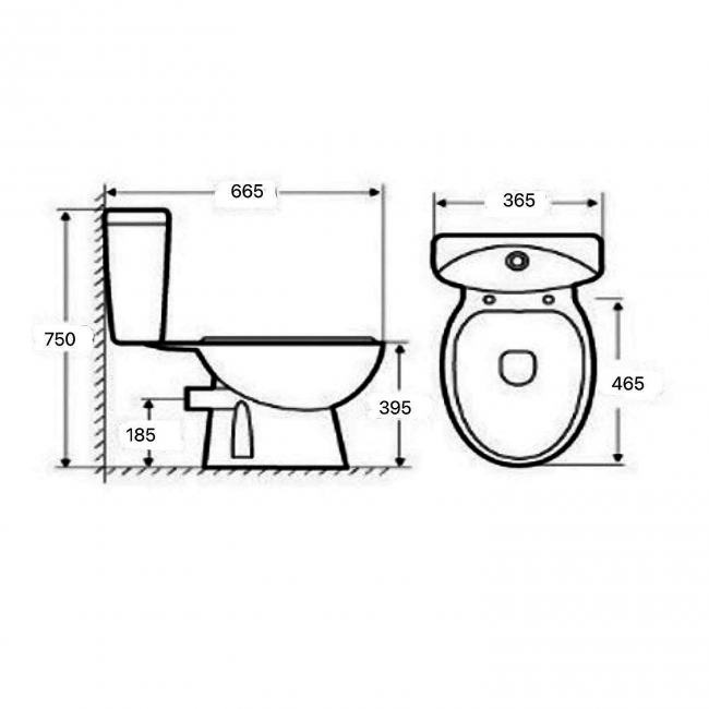 Prestige Proton Rimless Close Coupled Toilet - Soft Close Seat