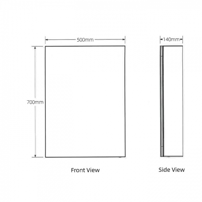 Prestige Reflections Link LED Mirror Cabinet 700mm H x 500mm W