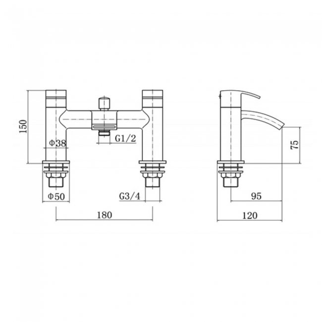 Prestige Status Bath Shower Mixer - Chrome