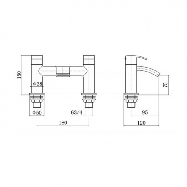 Prestige Status Bath Filler Tap - Chrome