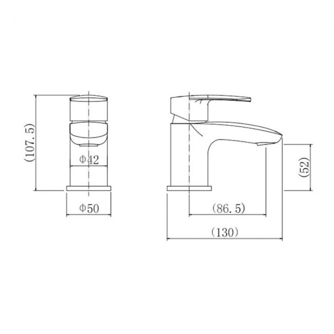 Prestige Verve Mini Mono Basin Mixer Tap with Click Waste - Chrome