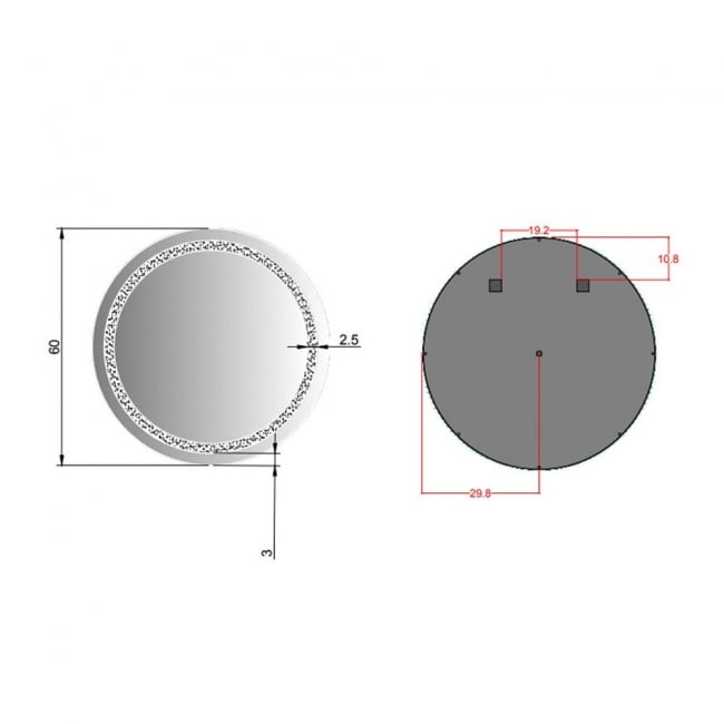 Prestige Vista Circular LED Bathroom Mirror 600mm Diameter