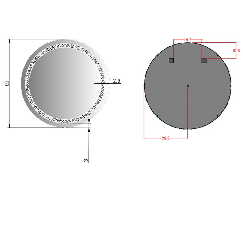 Prestige Vista Circular LED Bathroom Mirror 600mm Diameter