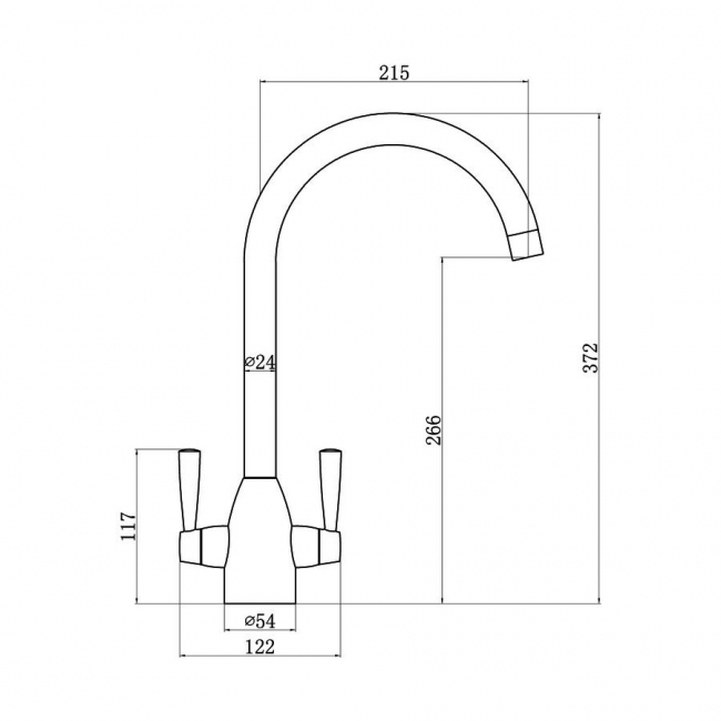 Prima Chelsea Dual Lever Kitchen Sink Mixer Tap - Chrome