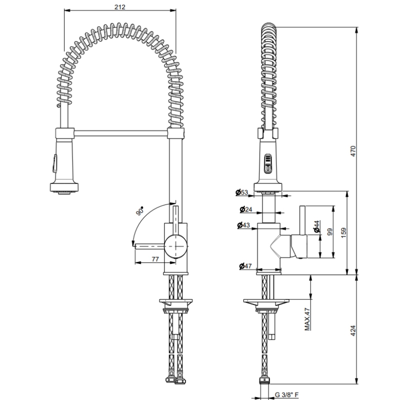 Prima+ Mosa Single Lever Double Jet Kitchen Sink Mixer Tap - Chrome