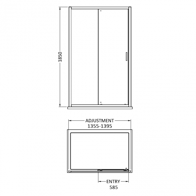 Delphi Expressions Chrome Sliding Shower Door 1400mm - 6mm Glass