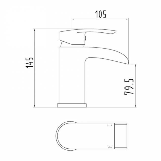 RAK Art Waterfall Curve Mono Basin Mixer Tap - Chrome