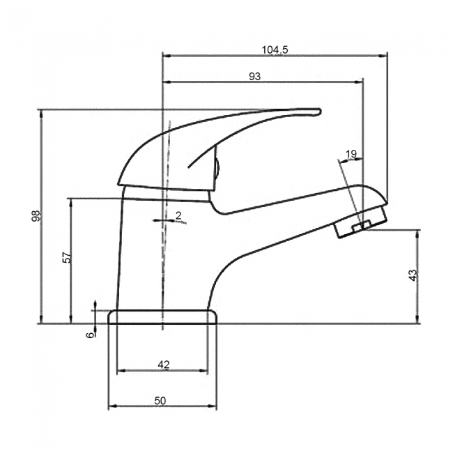 RAK Basic Small Mono Basin Mixer Tap with Clicker Waste - Chrome