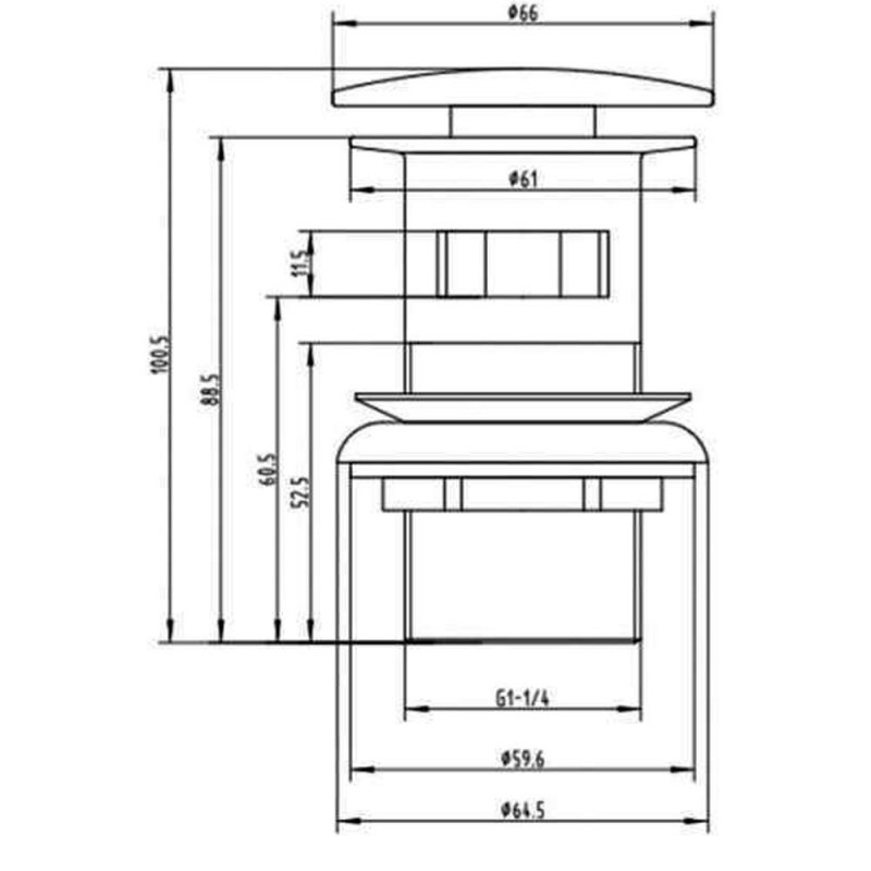 RAK Click Clack Basin Waste Black - Slotted