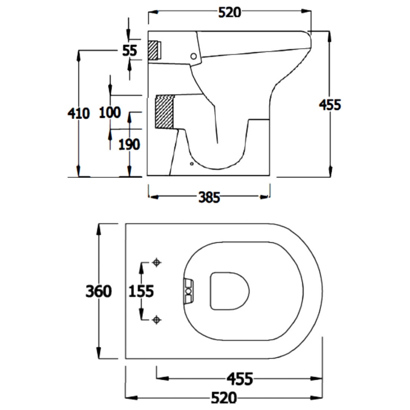 RAK Ceramics Compact Toilet SP17AWHA Back to Wall White