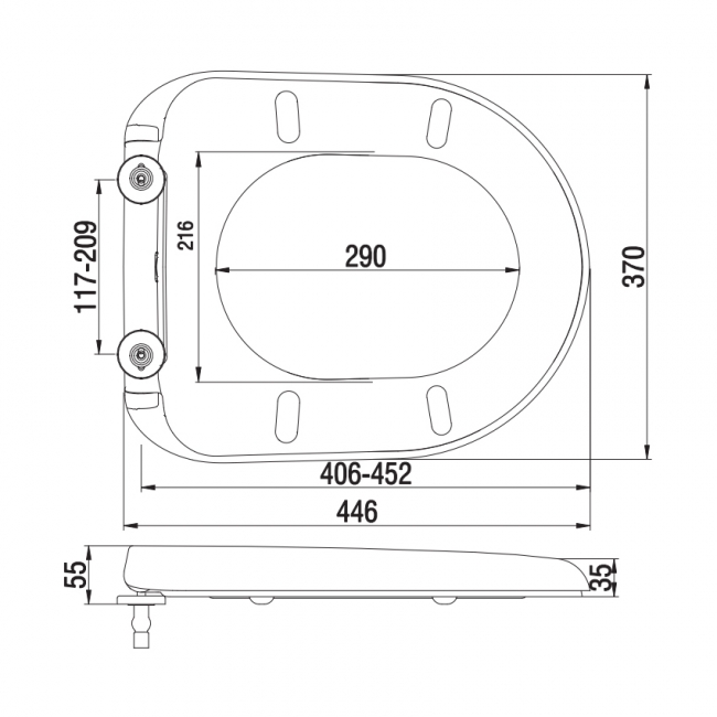 RAK Compact Wrap Over Urea Soft Close Seat With Quick Release Hinge