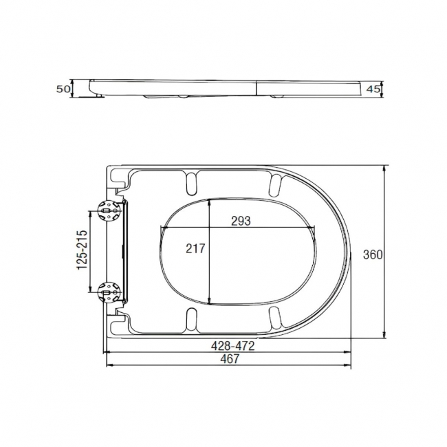 RAK Quick Release Soft Close Urea Seat For Rimless Pans