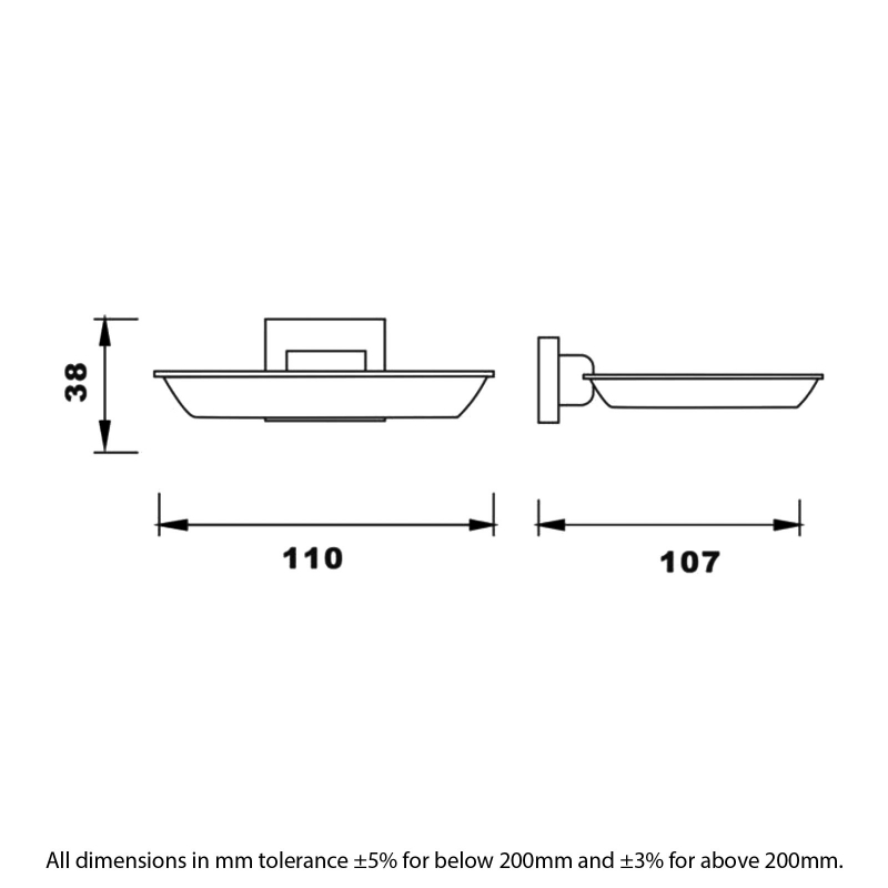 RAK Cubis Round Soap Dish Wall Mounted - Black