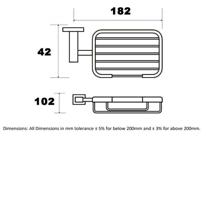 RAK Cubis Modern Soap Basket Wall Mounted - Black