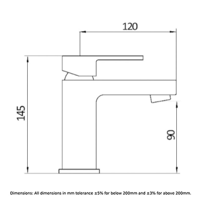 RAK Cubis Mono Basin Mixer Tap with Clicker Waste - Chrome