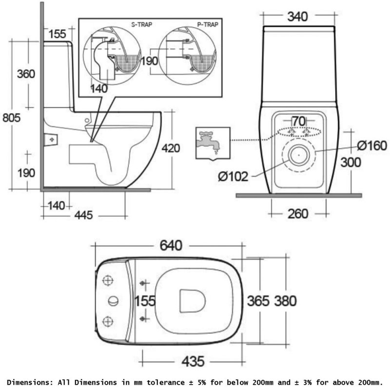 RAK Ceramics Illusion Toilet ILLBTWPAKRSC Close Coupled Alpine White