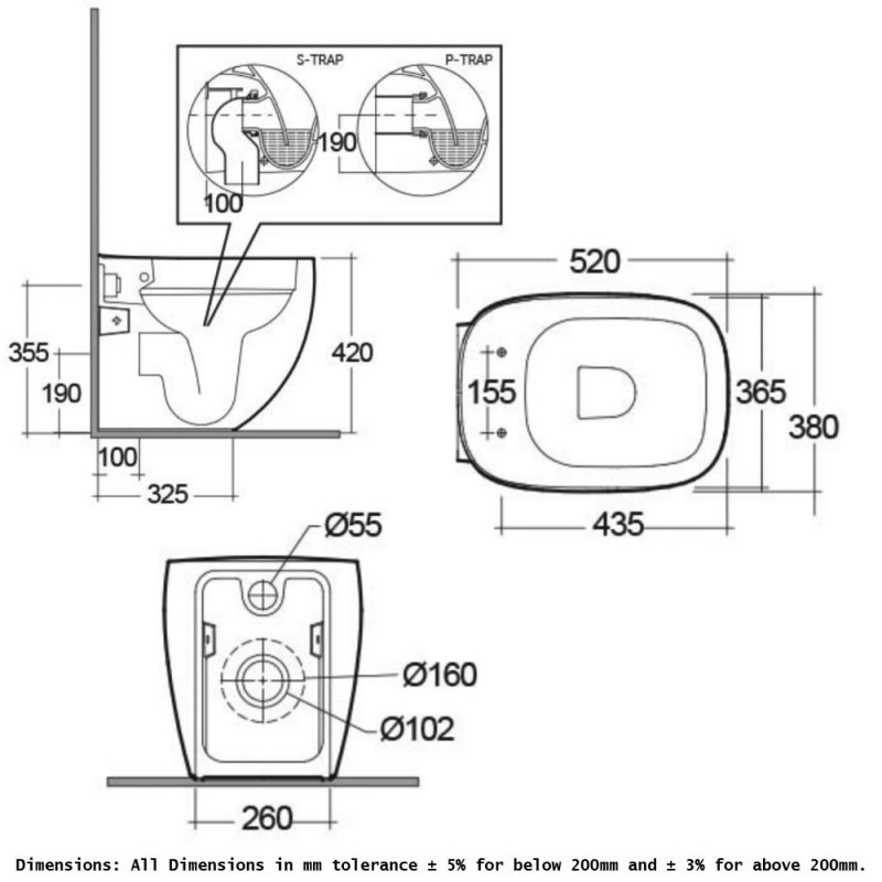 RAK Ceramics Illusion Toilet ILLBTWPANSC Back To Wall Alpine White