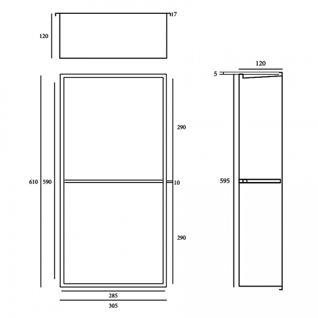RAK Ingot Rectangular Recessed Niche 600mm H x 300mm W with LED - Brushed Gold