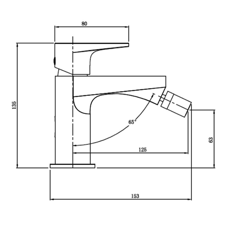 RAK Ischia Bidet Mixer Tap Without Waste - Chrome