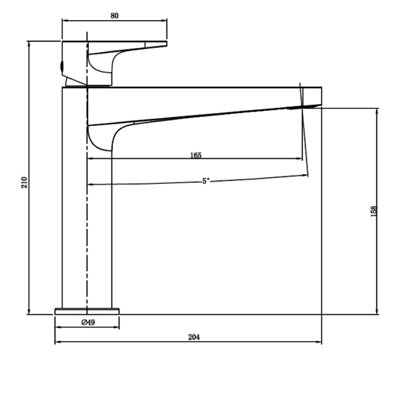 RAK Ischia Medium Height Basin Mixer Tap Without Waste - Matt Black