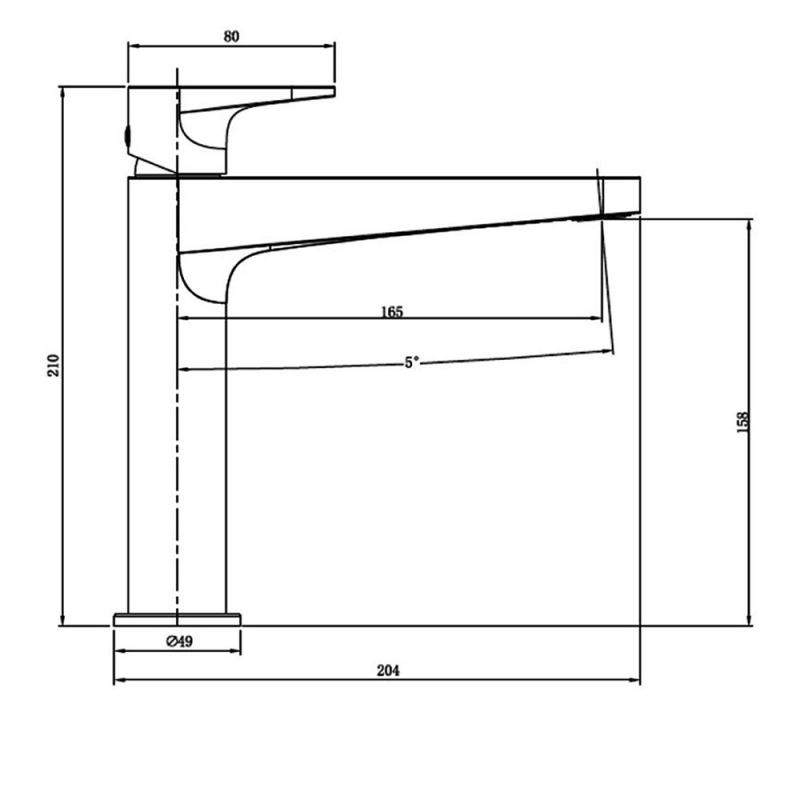 RAK Ischia Medium Height Basin Mixer Tap Without Waste - Chrome