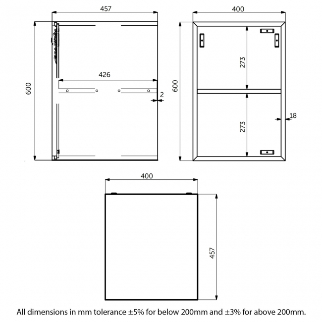 RAK Joy Wall Hung Open Storage Unit 400mm Wide - Grey
