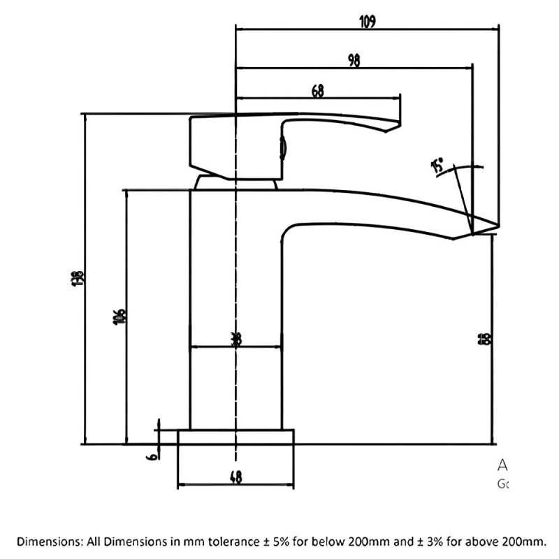 RAK Metropolitan Mini Mono Basin Mixer Tap - Chrome