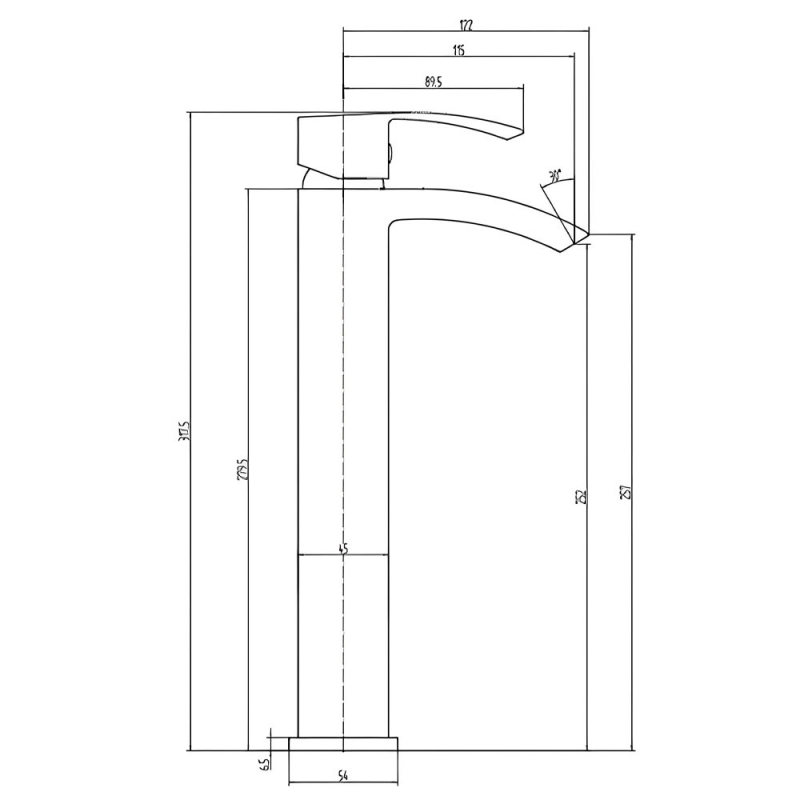 RAK Metropolitan Tall Mono Basin Mixer Tap with Clicker Waste - Chrome