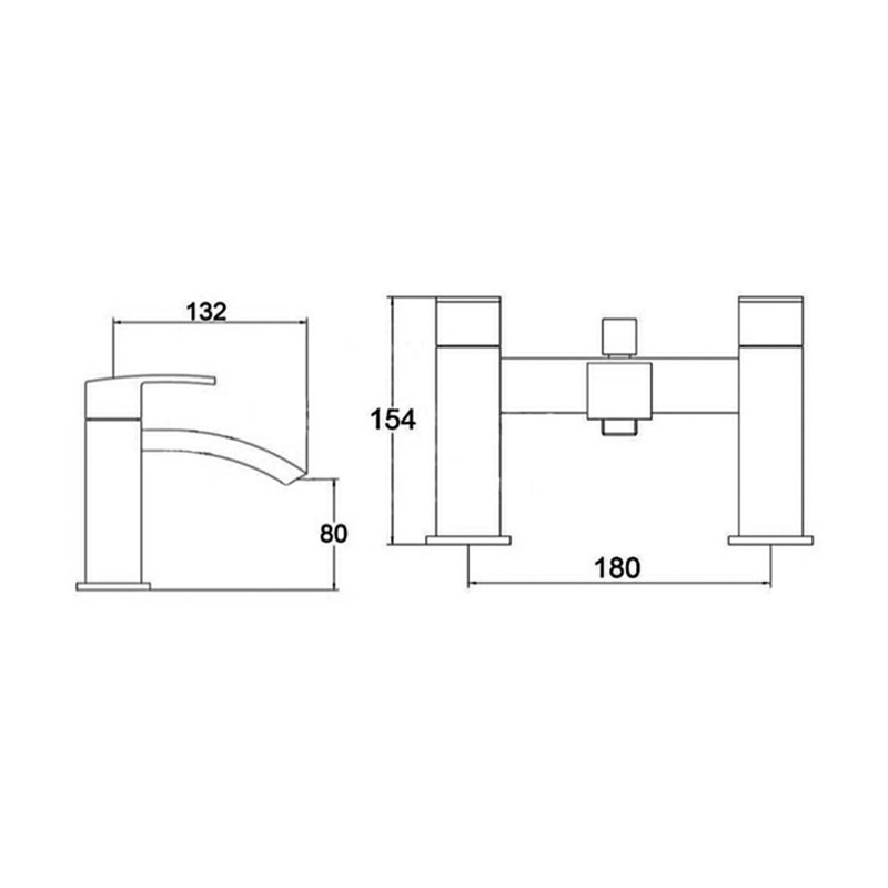 RAK Metropolitan Bath Shower Mixer with Shower Metropolitan Head and Hose - Chrome