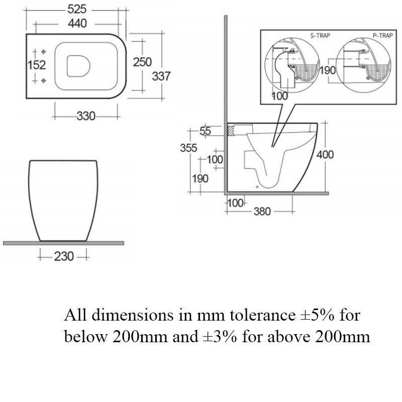 RAK Metropolitan Back to Wall Toilet - Soft Close Seat