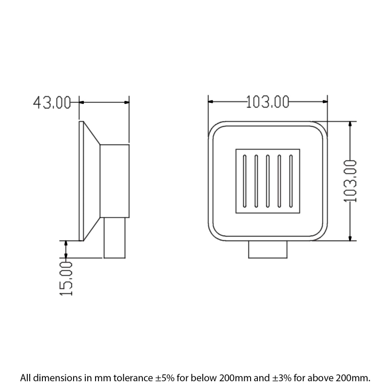 RAK Moon Square Soap Dish Wall Mounted - Chrome